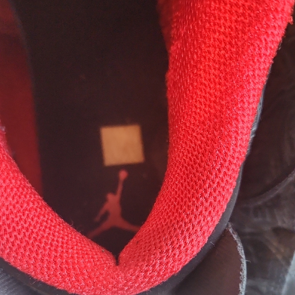 Jordan Black and Red High-Top Sneakers - Picture 4 of 8